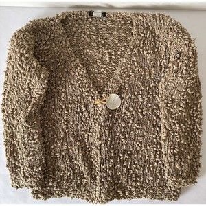 Sweater Girl A People United Knit Tan  Vest‎ Women's Size M One Large Button